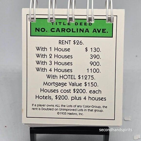 Hand-Assembled Monopoly-Themed Mini Journal - North Carolina Ave - Picture 1 of 1